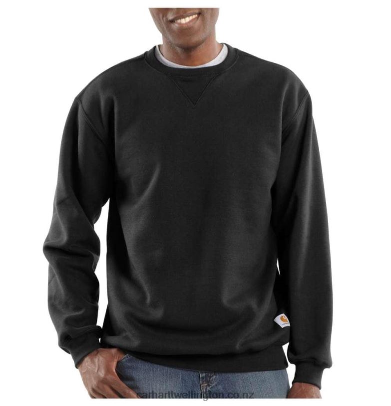 Men Loose Fit Midweight Crewneck Sweatshirt Carhartt R6J0P39 Black