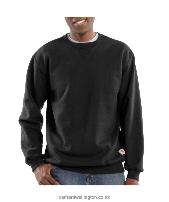 Men Loose Fit Midweight Crewneck Sweatshirt Carhartt R6J0P39 Black