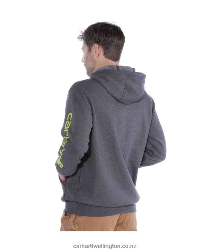 Men Loose Fit Midweight Logo Sleeve Graphic Sweatshirt Carhartt R6J0P38 Alpine Blue Heather