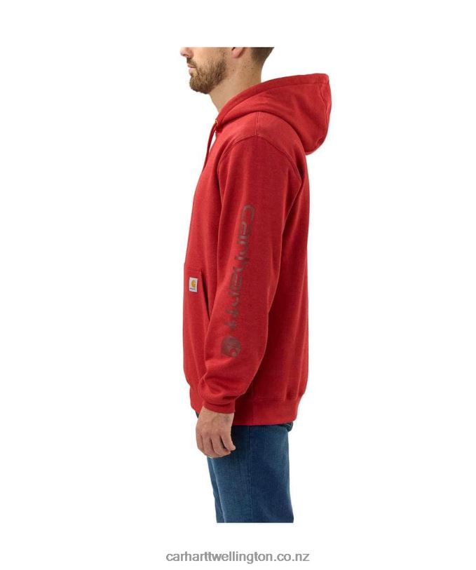 Men Loose Fit Midweight Logo Sleeve Graphic Sweatshirt Carhartt R6J0P38 Alpine Blue Heather