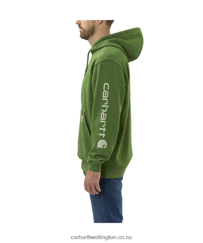 Men Loose Fit Midweight Logo Sleeve Graphic Sweatshirt Carhartt R6J0P38 Alpine Blue Heather