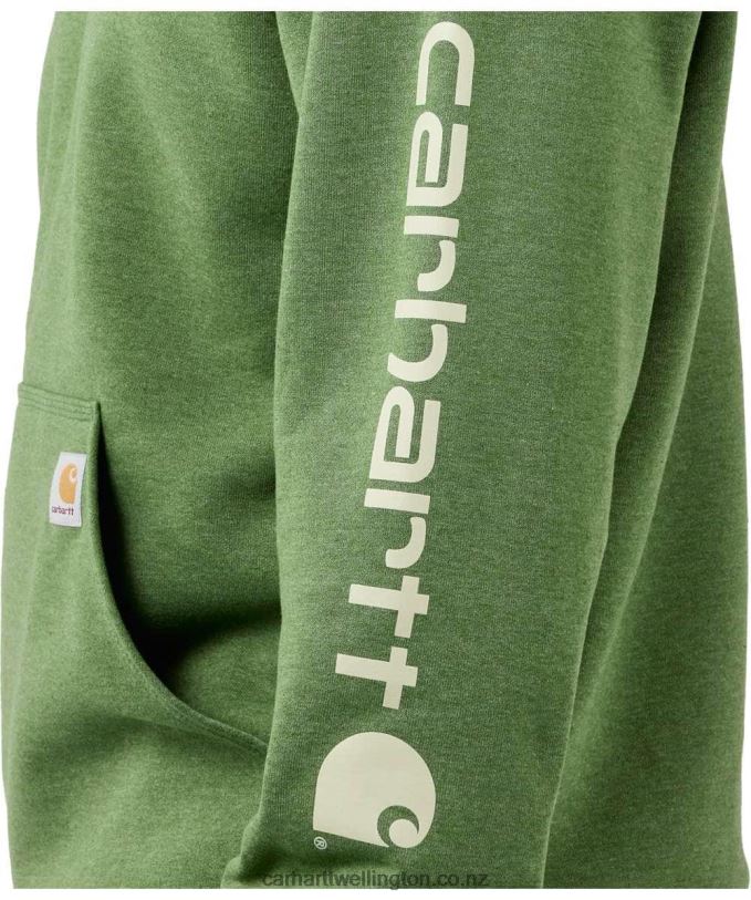 Men Loose Fit Midweight Logo Sleeve Graphic Sweatshirt Carhartt R6J0P38 Alpine Blue Heather