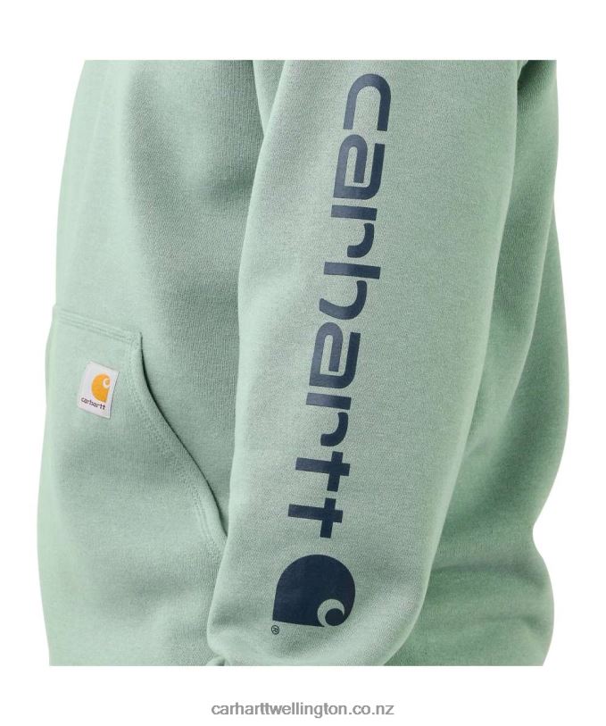 Men Loose Fit Midweight Logo Sleeve Graphic Sweatshirt Carhartt R6J0P38 Alpine Blue Heather