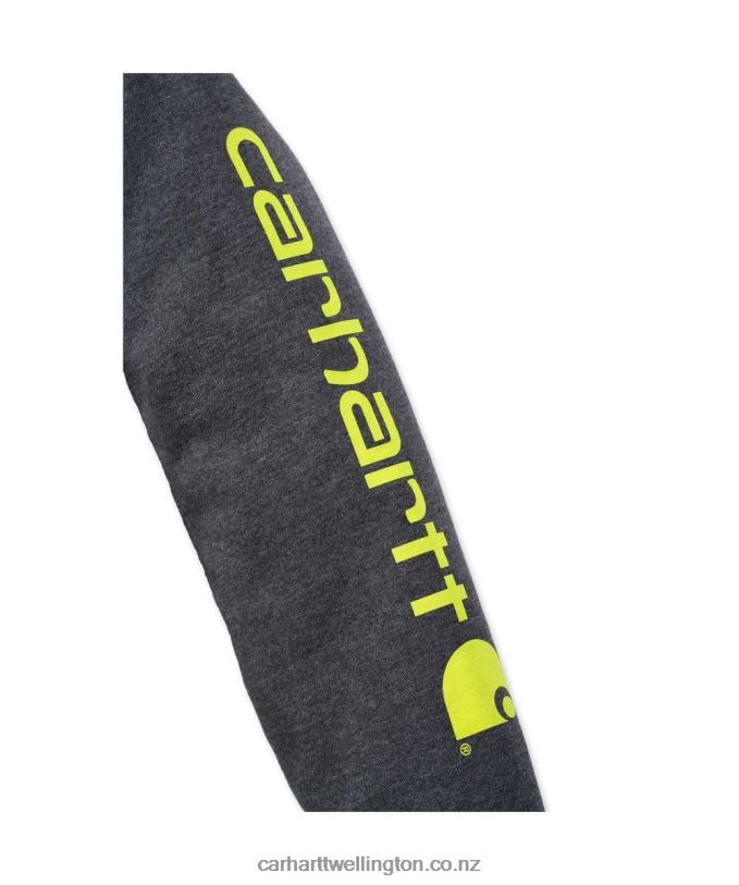 Men Loose Fit Midweight Logo Sleeve Graphic Sweatshirt Carhartt R6J0P38 Alpine Blue Heather