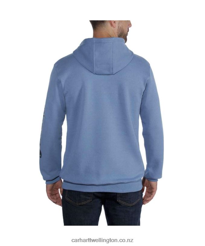 Men Loose Fit Midweight Logo Sleeve Graphic Sweatshirt Carhartt R6J0P38 Alpine Blue Heather
