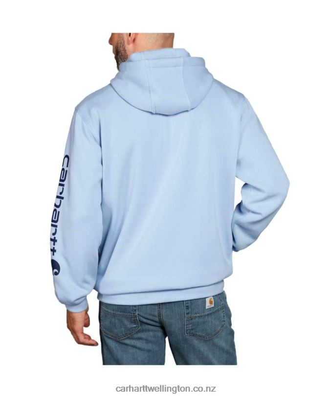 Men Loose Fit Midweight Logo Sleeve Graphic Sweatshirt Carhartt R6J0P38 Alpine Blue Heather