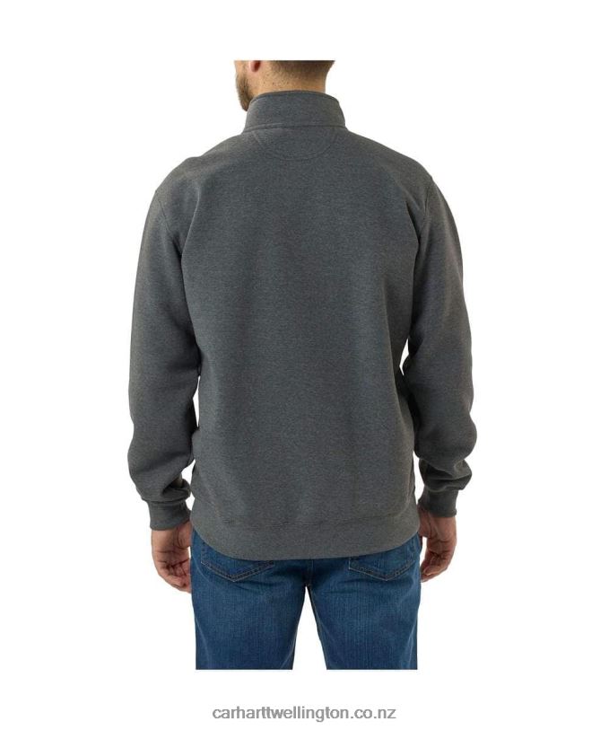 Men Loose Fit Midweight Quarter Zip Mock Neck Sweatshirt Carhartt R6J0P47 Black