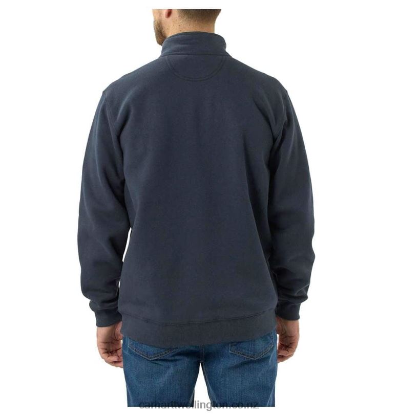 Men Loose Fit Midweight Quarter Zip Mock Neck Sweatshirt Carhartt R6J0P47 Black