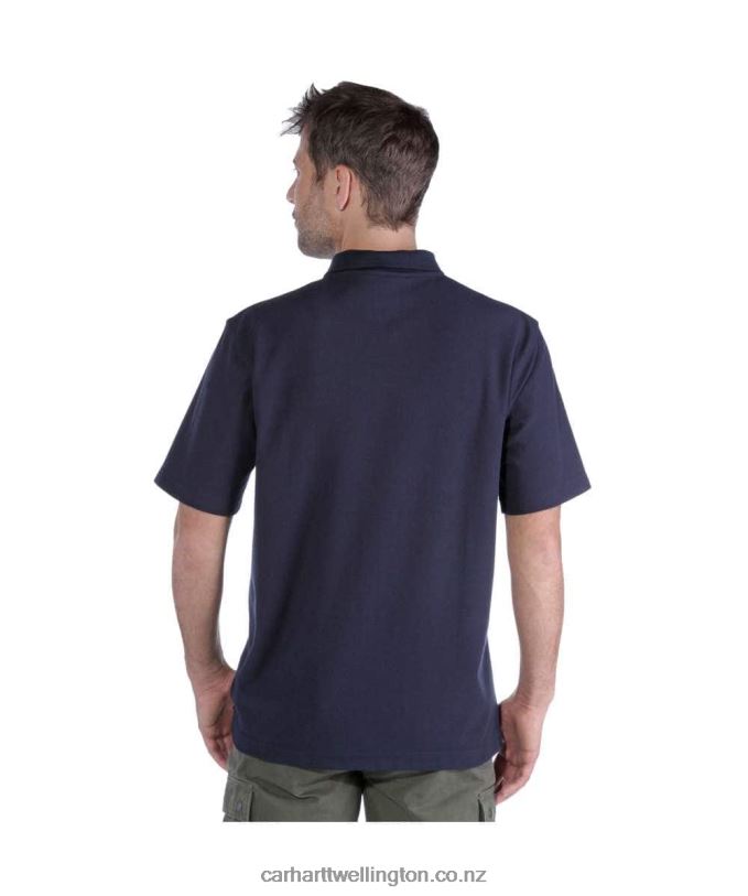Men Loose Fit Midweight Short-Sleeve Pocket Polo Carhartt R6J0P137 Black