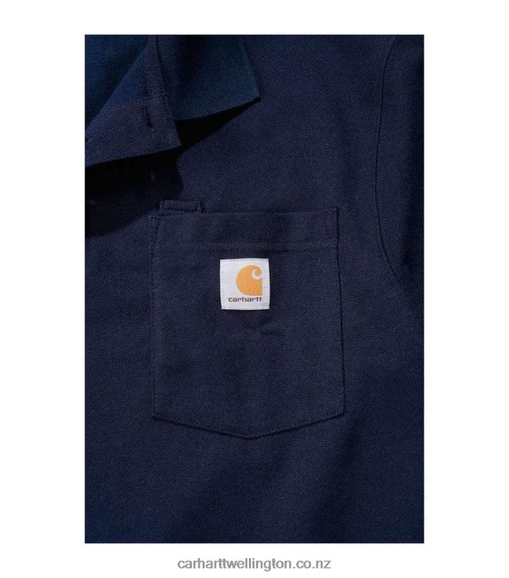 Men Loose Fit Midweight Short-Sleeve Pocket Polo Carhartt R6J0P137 Black