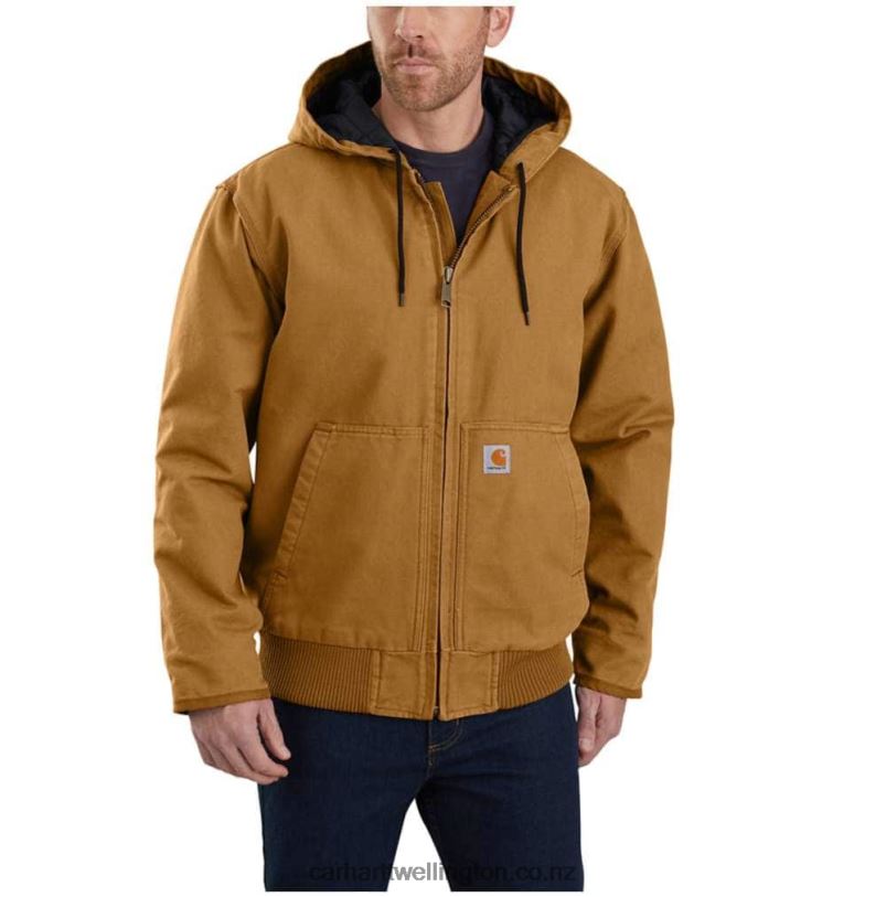 Men Loose Fit Washed Duck Insulated Active Jac Carhartt R6J0P13 Black