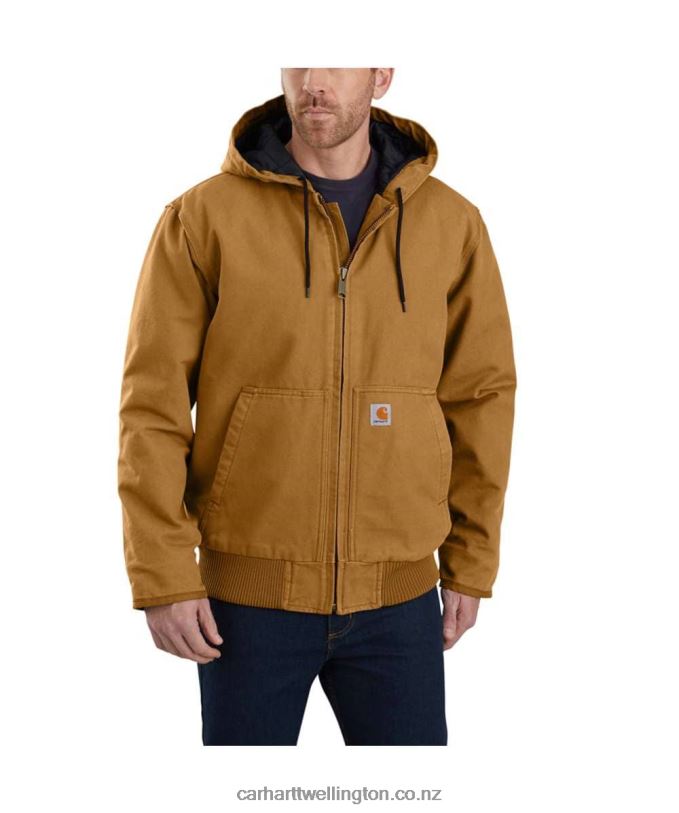 Men Loose Fit Washed Duck Insulated Active Jac Carhartt R6J0P13 Black