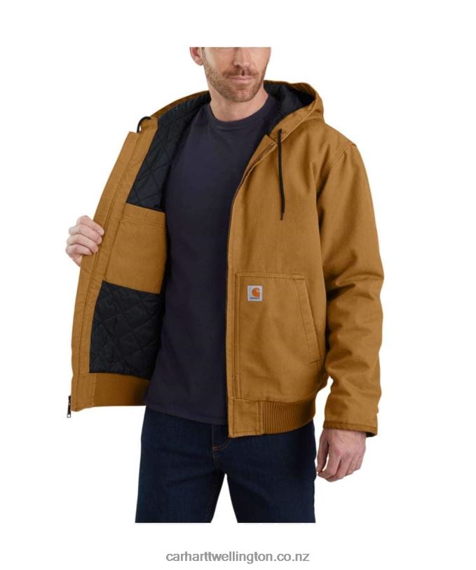 Men Loose Fit Washed Duck Insulated Active Jac Carhartt R6J0P13 Black