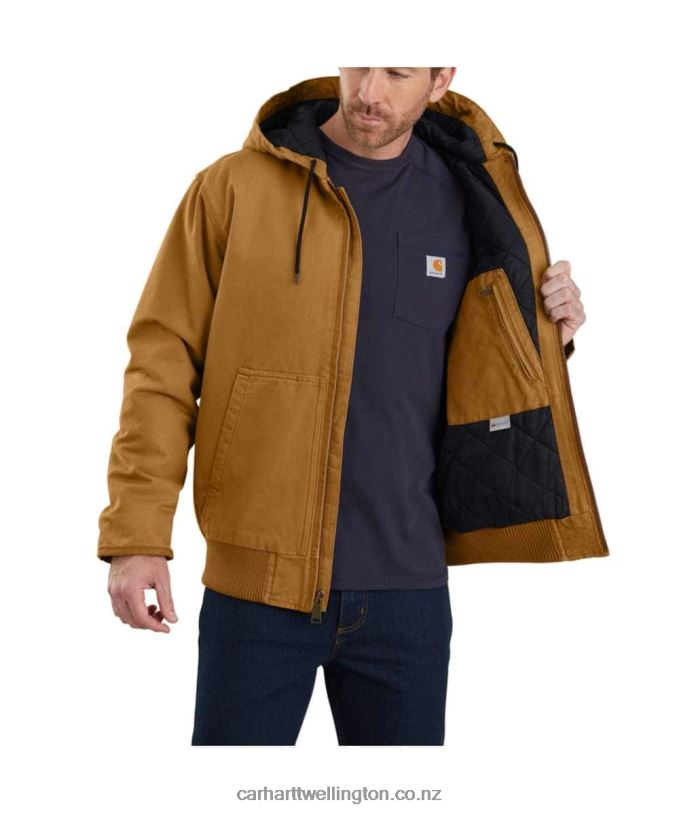 Men Loose Fit Washed Duck Insulated Active Jac Carhartt R6J0P13 Black