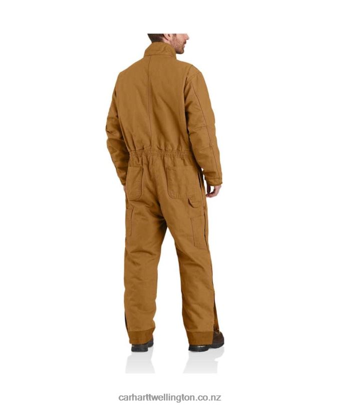 Men Loose Fit Washed Duck Insulated Coverall Carhartt R6J0P76 Black