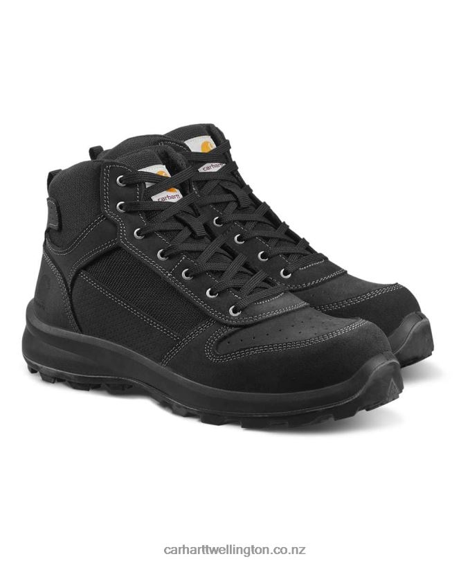 Men Michigan Rugged Flex S1P Midcut Zip Safety Boot Carhartt R6J0P158 Black