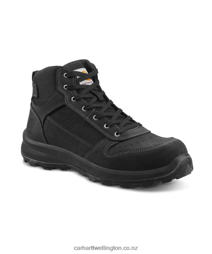 Men Michigan Rugged Flex S1P Midcut Zip Safety Boot Carhartt R6J0P158 Black