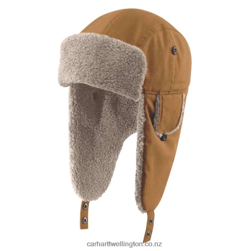 Men Rain Defender Canvas Trapper Hat Carhartt R6J0P10 Black
