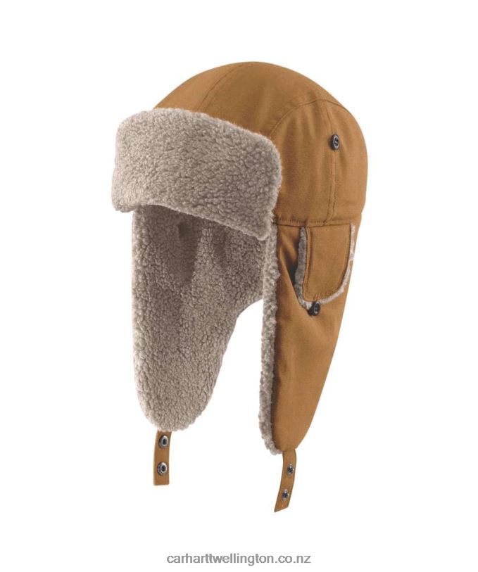 Men Rain Defender Canvas Trapper Hat Carhartt R6J0P10 Black