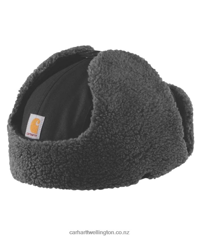 Men Rain Defender Canvas Trapper Hat Carhartt R6J0P10 Black