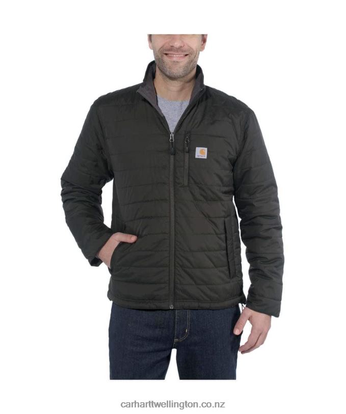 Men Rain Defender Relaxed Fit Lightweight Insulated Jacket Carhartt R6J0P22 Black