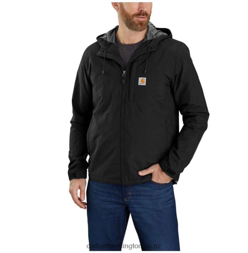 Men Rain Defender Relaxed Fit Lightweight Jacket Carhartt R6J0P18 Black
