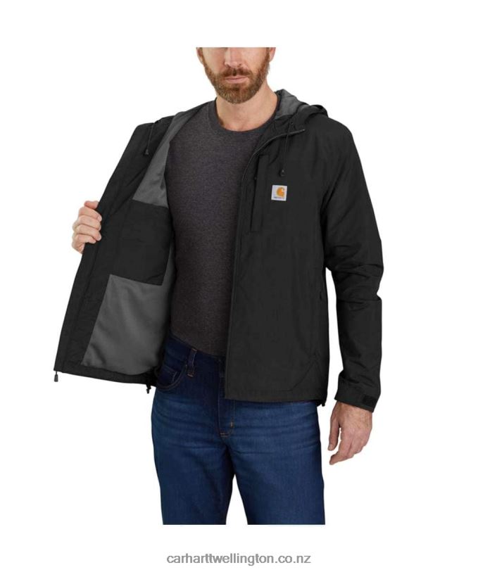 Men Rain Defender Relaxed Fit Lightweight Jacket Carhartt R6J0P18 Black