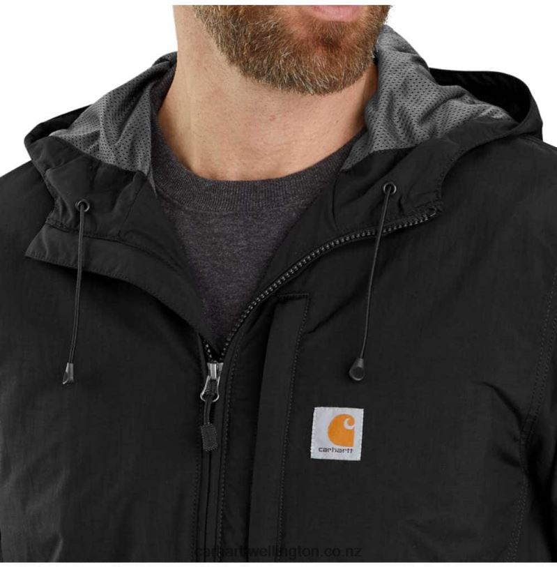 Men Rain Defender Relaxed Fit Lightweight Jacket Carhartt R6J0P18 Black