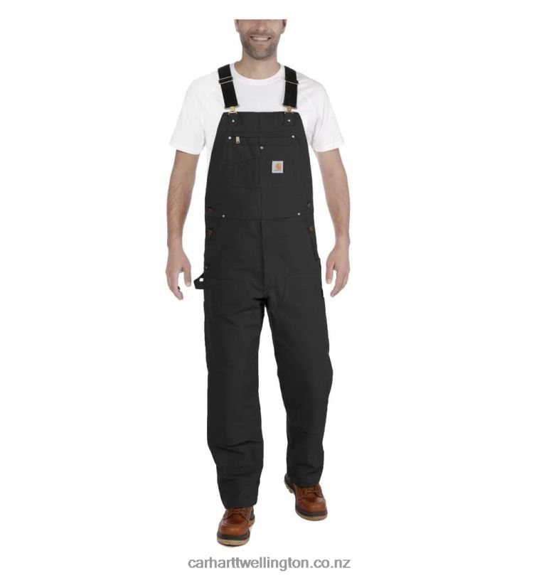 Men Relaxed Fit Duck Bib Overall Carhartt R6J0P74 Black