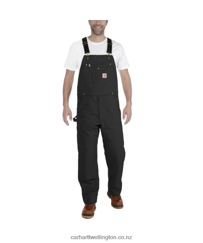 Men Relaxed Fit Duck Bib Overall Carhartt R6J0P74 Black