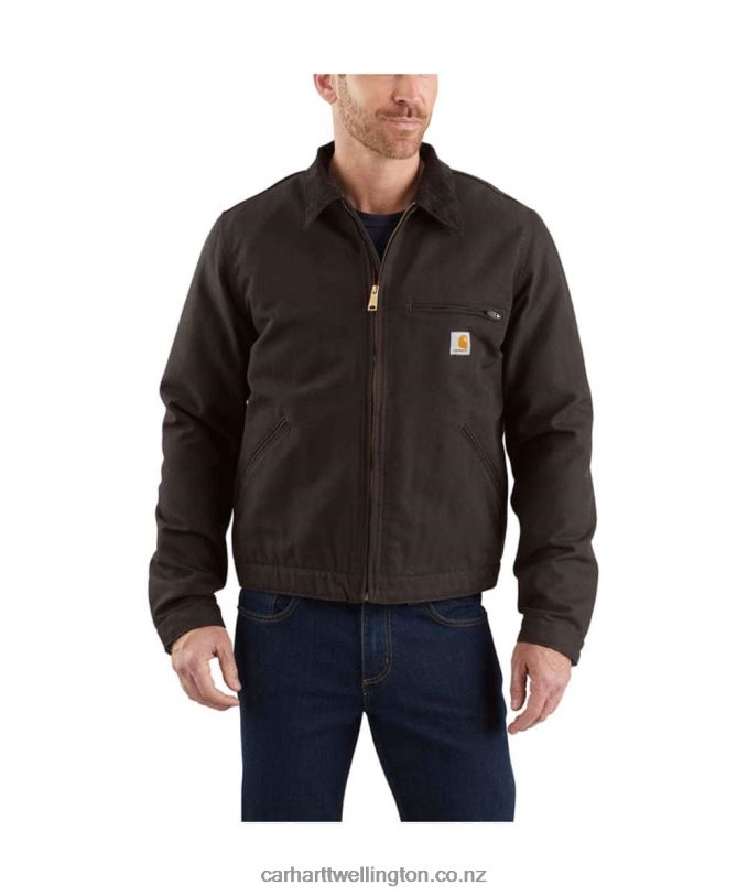 Men Relaxed Fit Duck Blanket Lined Detroit Jacket Carhartt R6J0P17 Black