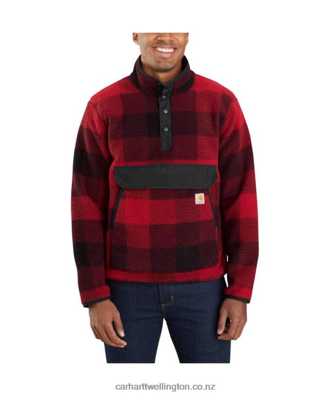 Men Relaxed Fit Fleece Pullover Carhartt R6J0P50 1972 Duck Camo