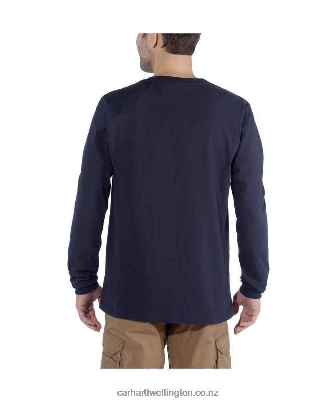 Men Relaxed Fit Heavyweight Long-Sleeve Logo Graphic T-Shirt Carhartt R6J0P128 Black