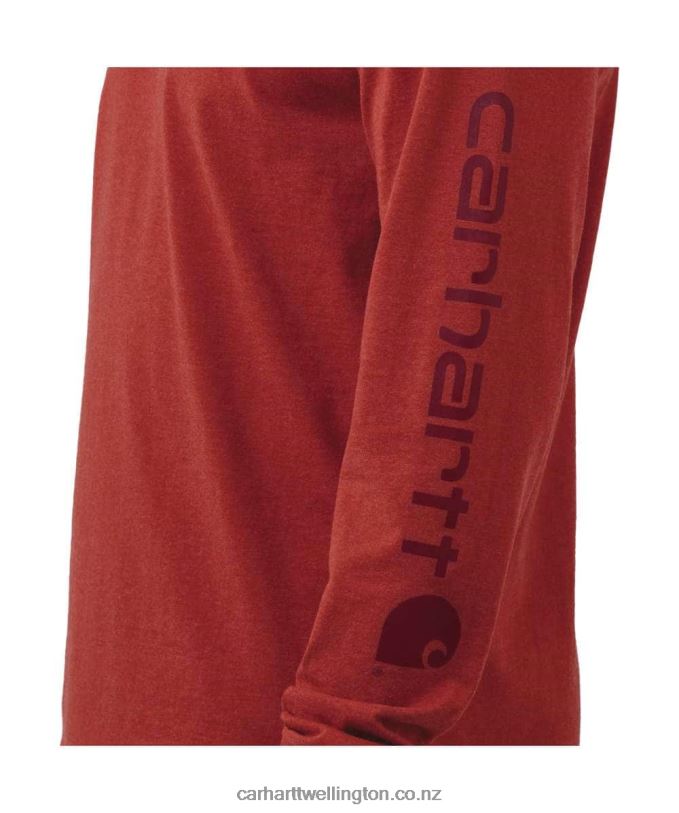 Men Relaxed Fit Heavyweight Long-Sleeve Logo Sleeve Graphic T-Shirt Carhartt R6J0P130 Black