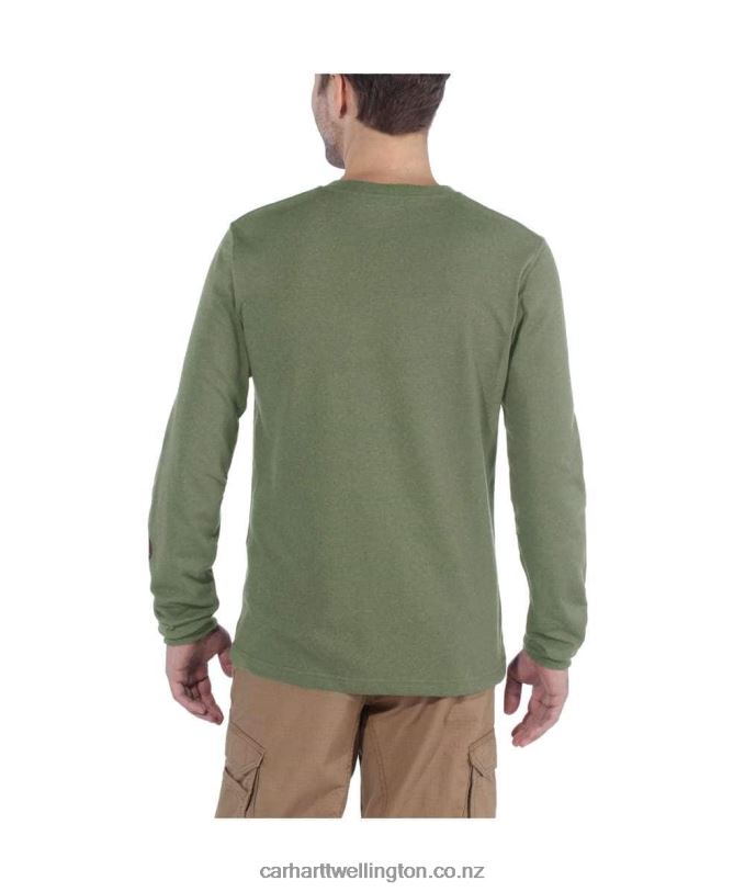 Men Relaxed Fit Heavyweight Long-Sleeve Logo Sleeve Graphic T-Shirt Carhartt R6J0P130 Black