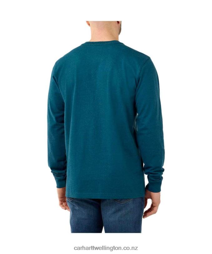 Men Relaxed Fit Heavyweight Long-Sleeve Logo Sleeve Graphic T-Shirt Carhartt R6J0P130 Black