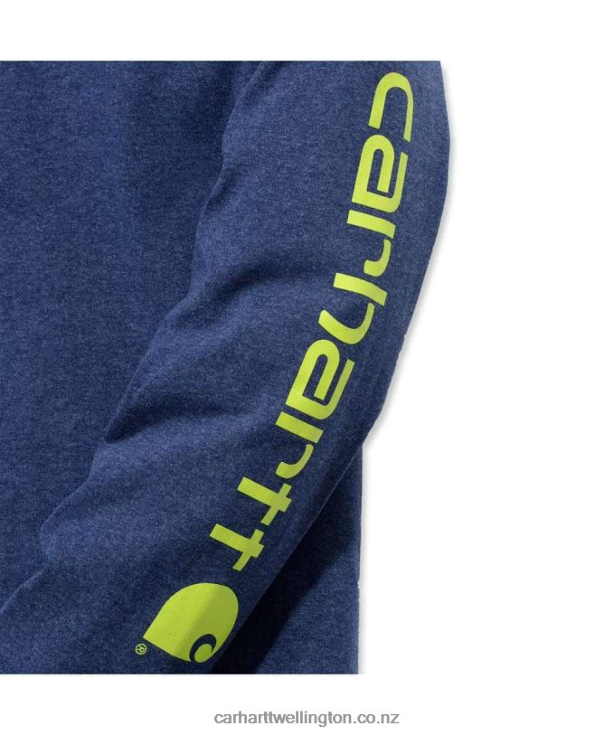 Men Relaxed Fit Heavyweight Long-Sleeve Logo Sleeve Graphic T-Shirt Carhartt R6J0P130 Black