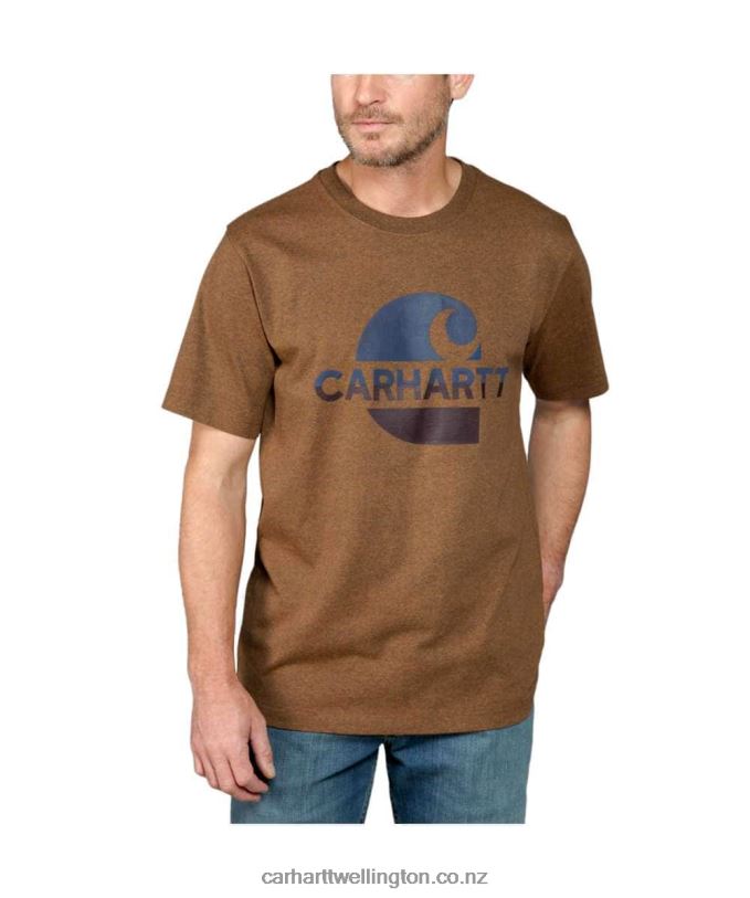 Men Relaxed Fit Heavyweight Short-Sleeve \C\ Graphic T-Shirt Carhartt R6J0P119 Black