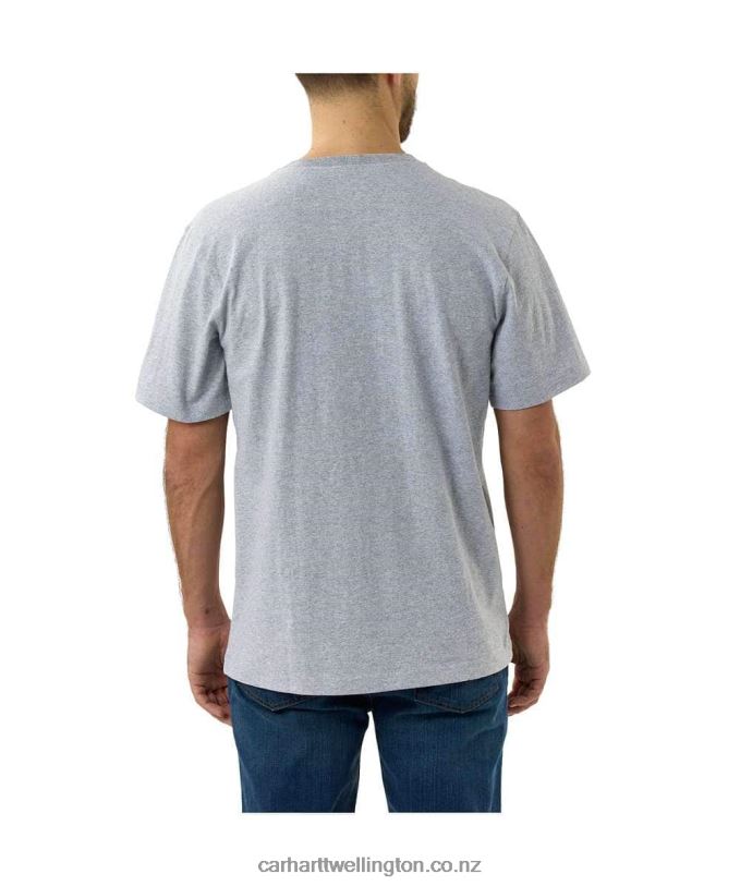 Men Relaxed Fit Heavyweight Short-Sleeve Camo Pocket Graphic T-Shirt Carhartt R6J0P135 Heather Grey