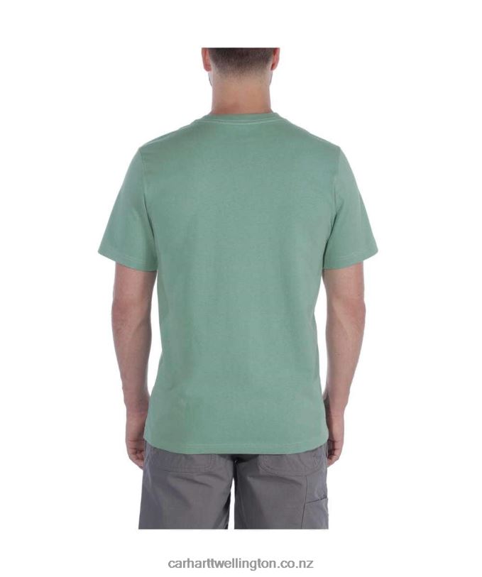 Men Relaxed Fit Heavyweight Short-Sleeve K87 Pocket T-Shirt Carhartt R6J0P116 Alpine Blue Heather