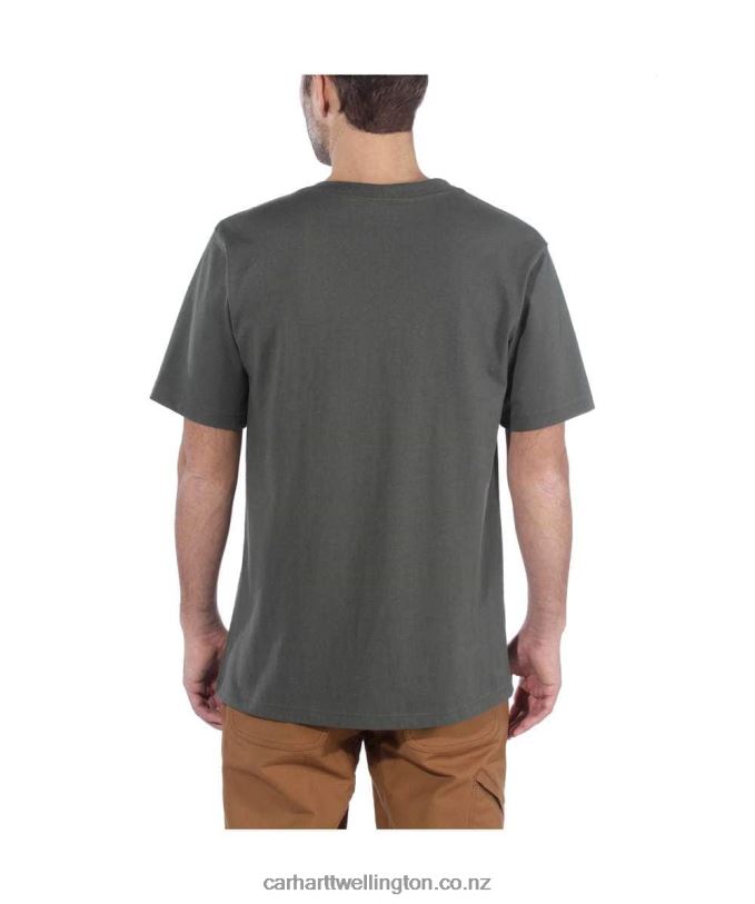 Men Relaxed Fit Heavyweight Short-Sleeve K87 Pocket T-Shirt Carhartt R6J0P116 Alpine Blue Heather