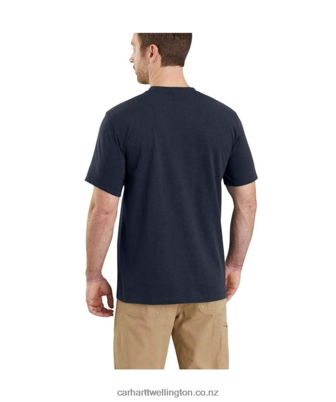 Men Relaxed Fit Heavyweight Short-Sleeve K87 Pocket T-Shirt Carhartt R6J0P116 Alpine Blue Heather