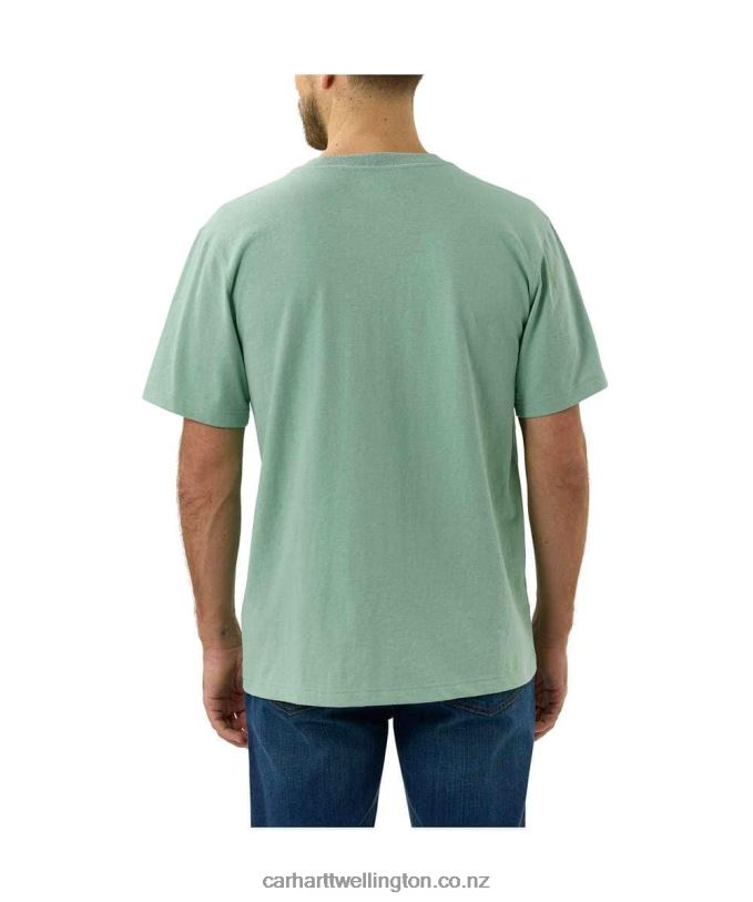 Men Relaxed Fit Heavyweight Short-Sleeve K87 Pocket T-Shirt Carhartt R6J0P116 Alpine Blue Heather