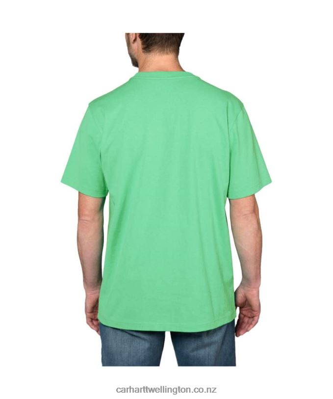 Men Relaxed Fit Heavyweight Short-Sleeve K87 Pocket T-Shirt Carhartt R6J0P116 Alpine Blue Heather
