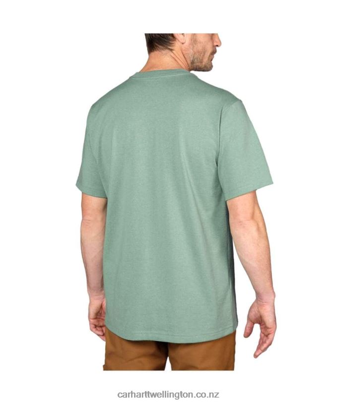 Men Relaxed Fit Heavyweight Short-Sleeve K87 Pocket T-Shirt Carhartt R6J0P116 Alpine Blue Heather