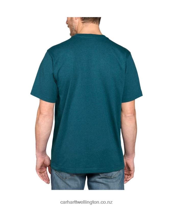 Men Relaxed Fit Heavyweight Short-Sleeve Line Graphic T-Shirt Carhartt R6J0P120 Jade Heather