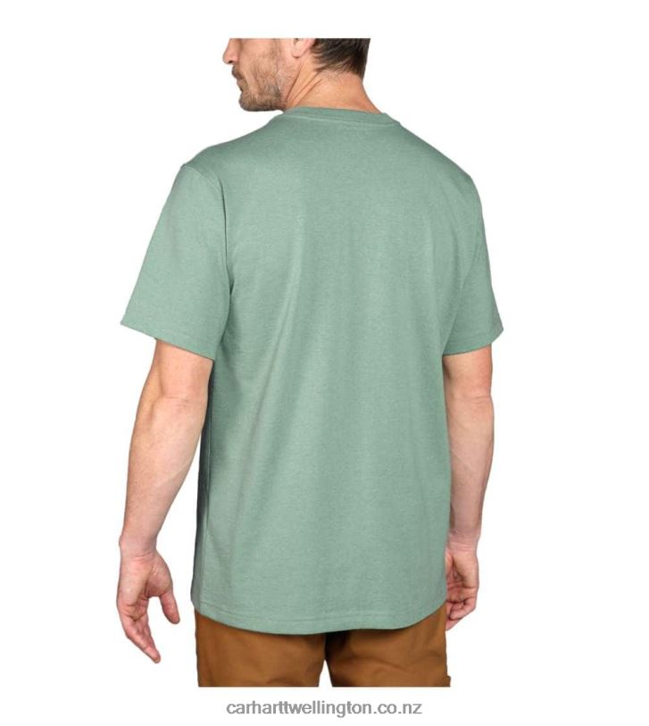 Men Relaxed Fit Heavyweight Short-Sleeve Line Graphic T-Shirt Carhartt R6J0P120 Jade Heather