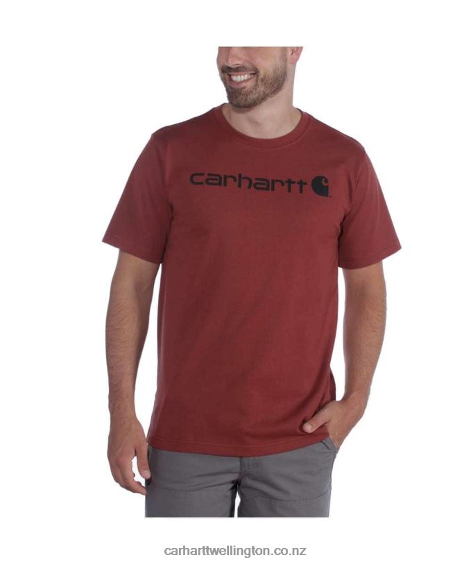 Men Relaxed Fit Heavyweight Short-Sleeve Logo Graphic T-Shirt Carhartt R6J0P127 Alpine Blue Heather