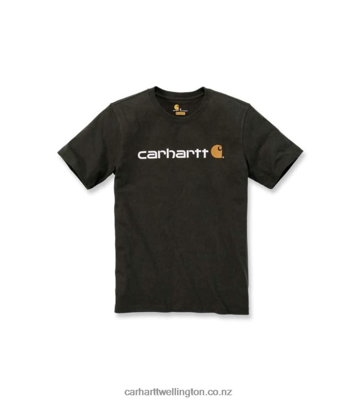 Men Relaxed Fit Heavyweight Short-Sleeve Logo Graphic T-Shirt Carhartt R6J0P127 Alpine Blue Heather