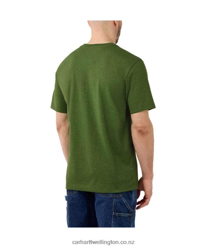 Men Relaxed Fit Heavyweight Short-Sleeve Logo Graphic T-Shirt Carhartt R6J0P127 Alpine Blue Heather